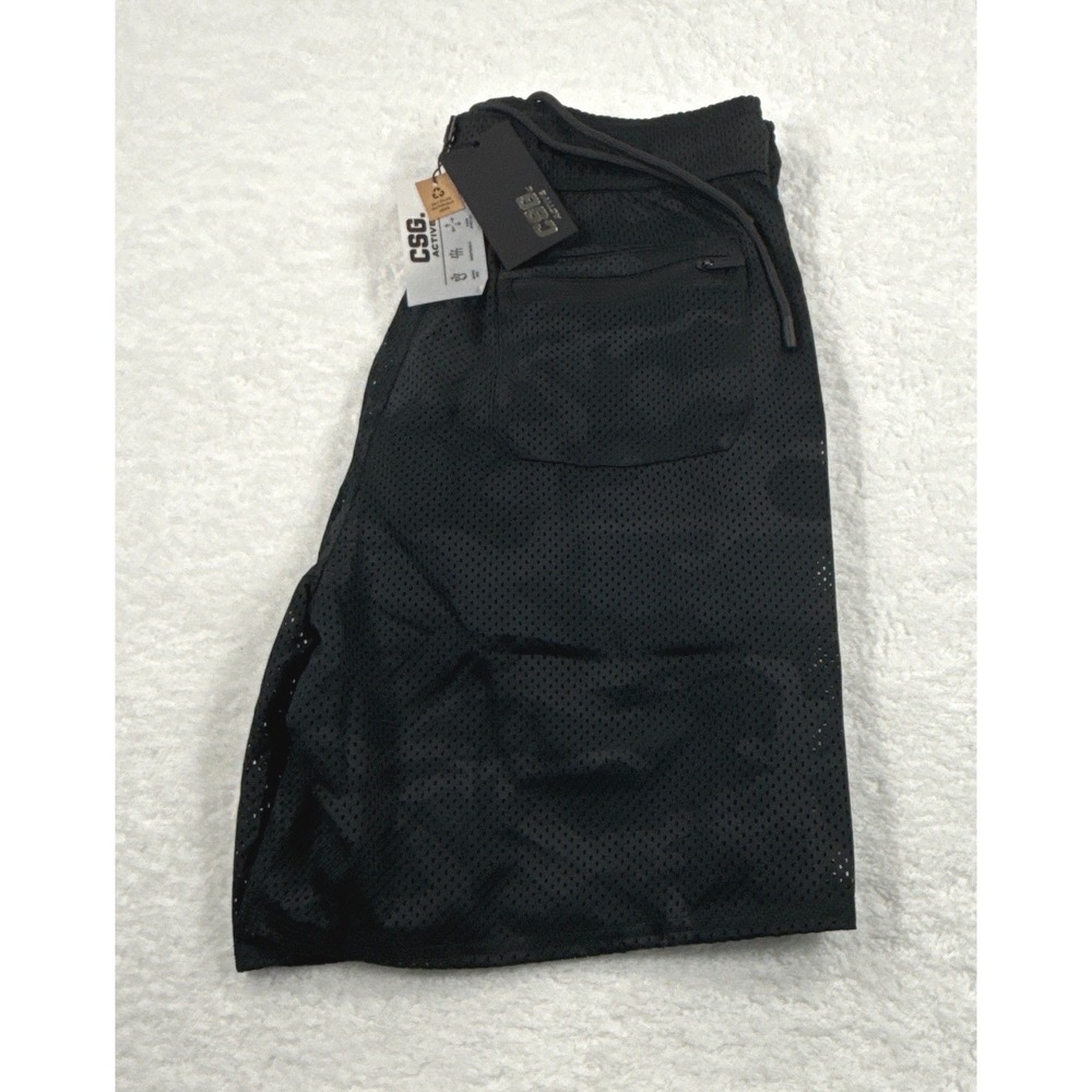 CSG Active Off Court Shorts Large Medium Black Camo 8in Mesh‎ Athletic NWT